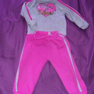 Diva girl toddler sweat suit size 24m pink & gray
